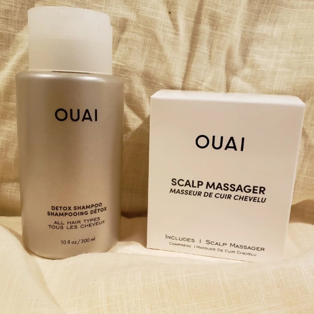 Ouai detox shampoo and scalp massager— Brand new!